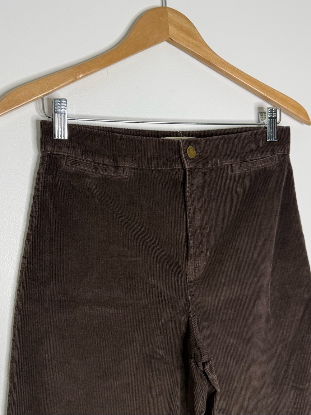 Madewell Emmett Wide Leg Corduroy Pants Size 26 Brown High Rise - Picture 7 of 8